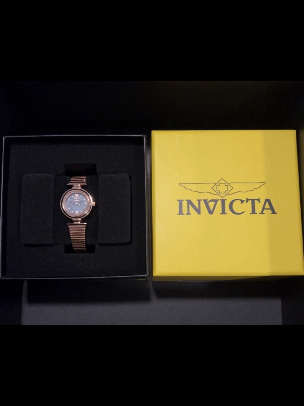 Invicta Rose Gold Watch With Slate Dial And Bracelet